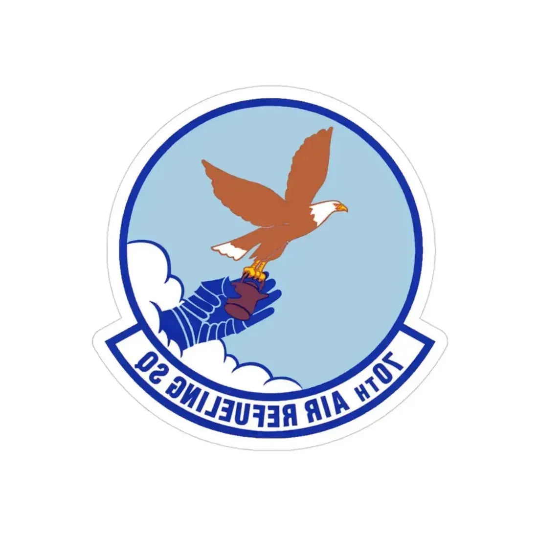 70 Air Refueling Squadron AFRC (U.S. Air Force) REVERSE PRINT Transparent Die-Cut STICKER 3 Inch Die-Cut Transparent - The Sticker Space
