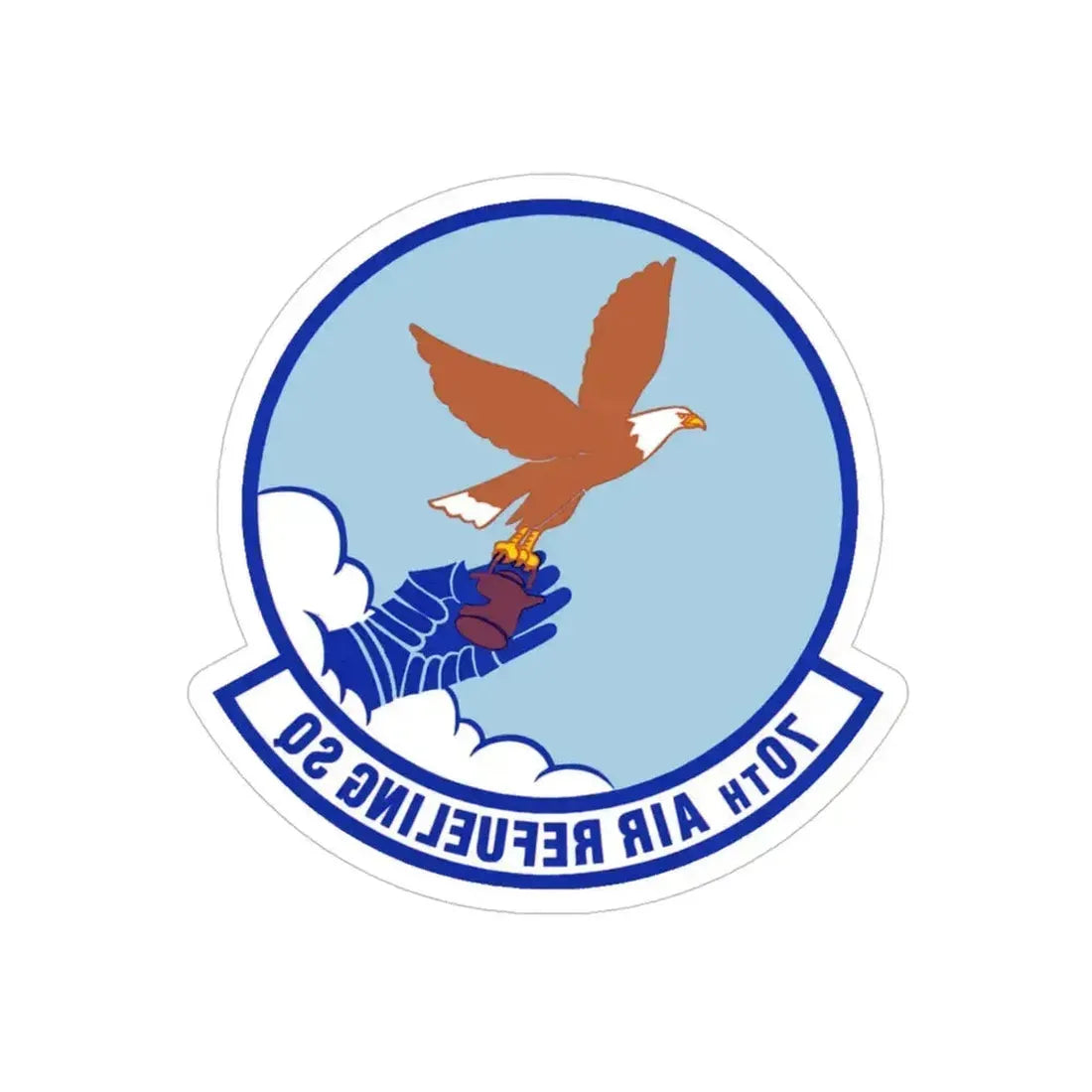70 Air Refueling Squadron AFRC (U.S. Air Force) REVERSE PRINT Transparent Die-Cut STICKER 4 Inch Die-Cut Transparent - The Sticker Space