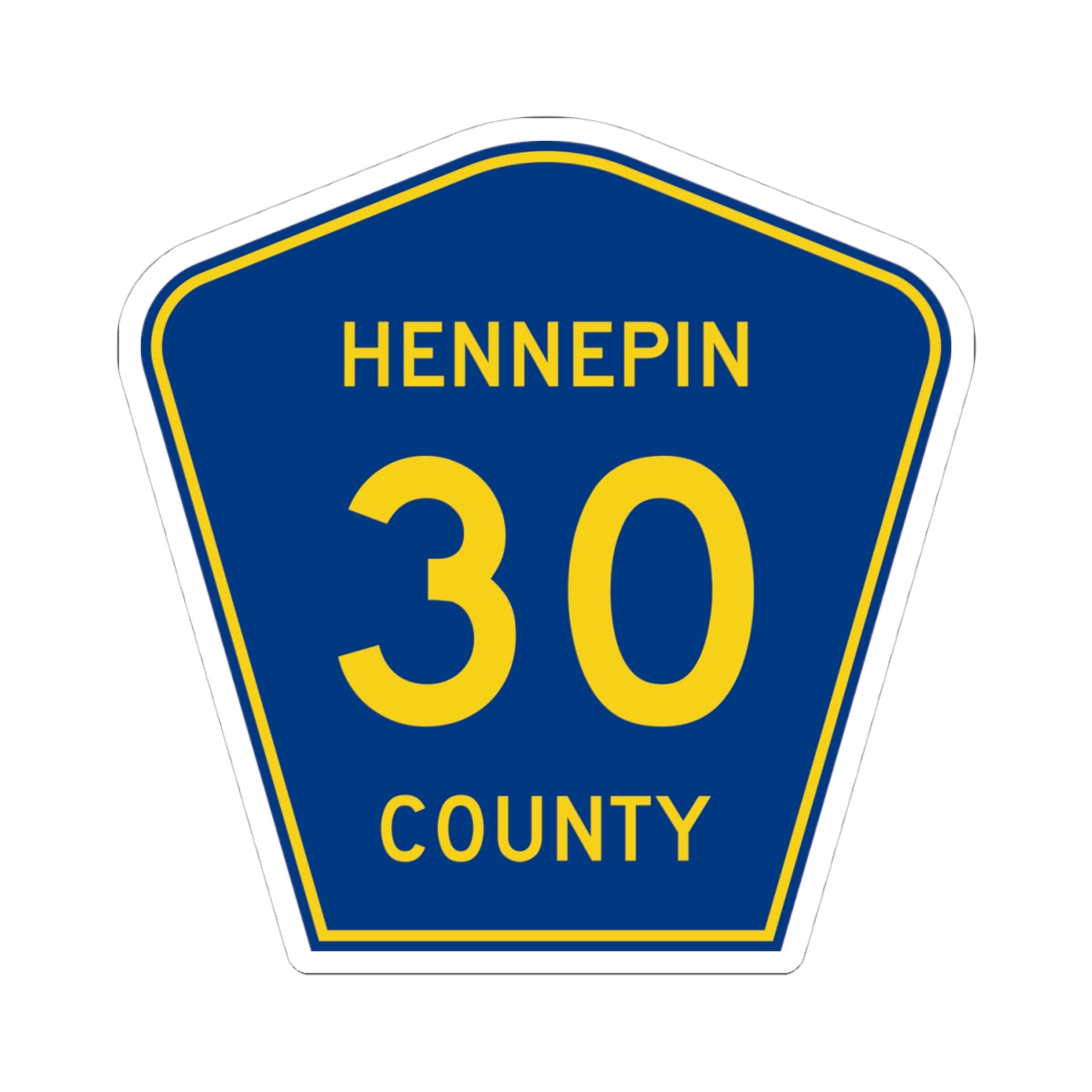 Hennepin County 30 (Minnesota) (Road Sign) STICKER Vinyl Kiss-Cut Decal
