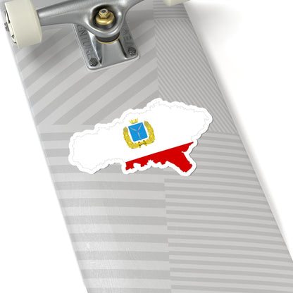 Flag map of Saratov (Russia) STICKER Vinyl Kiss-Cut Decal
