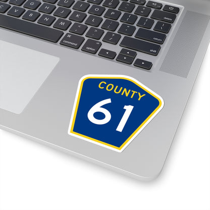 County 61 MN (Minnesota) (Road Sign) STICKER Vinyl Kiss-Cut Decal