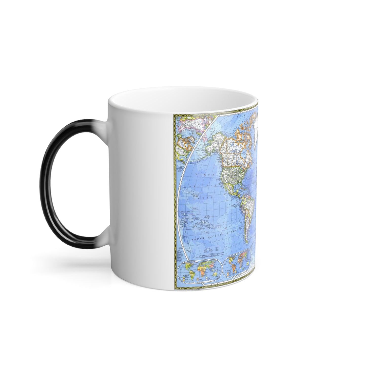 World Map - The Political World (1975) (Map) Color Changing Mug 11oz-11oz-The Sticker Space