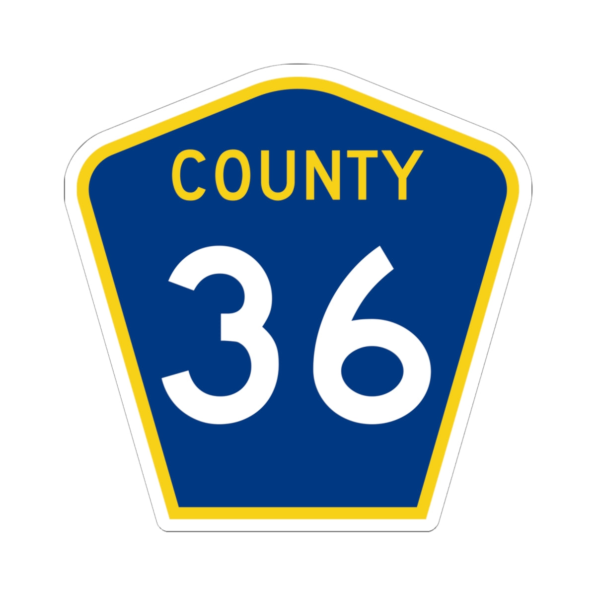 County 36 MN (Minnesota) (Road Sign) STICKER Vinyl Kiss-Cut Decal