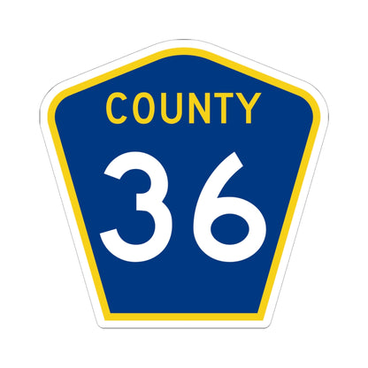 County 36 MN (Minnesota) (Road Sign) STICKER Vinyl Kiss-Cut Decal