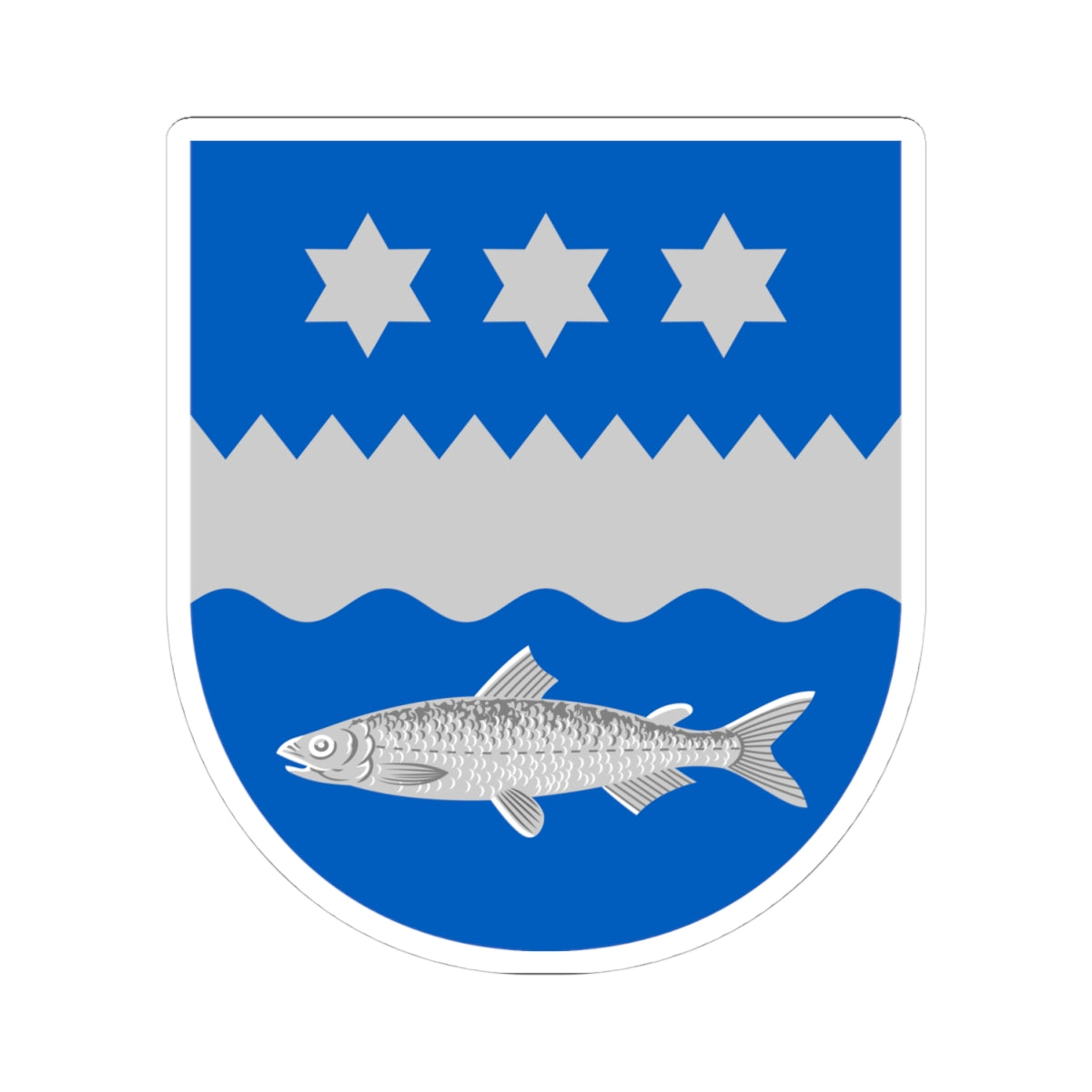 Siikajoki.vaakuna.2007 (Finland) (Coat of Arms) STICKER Vinyl Kiss-Cut Decal