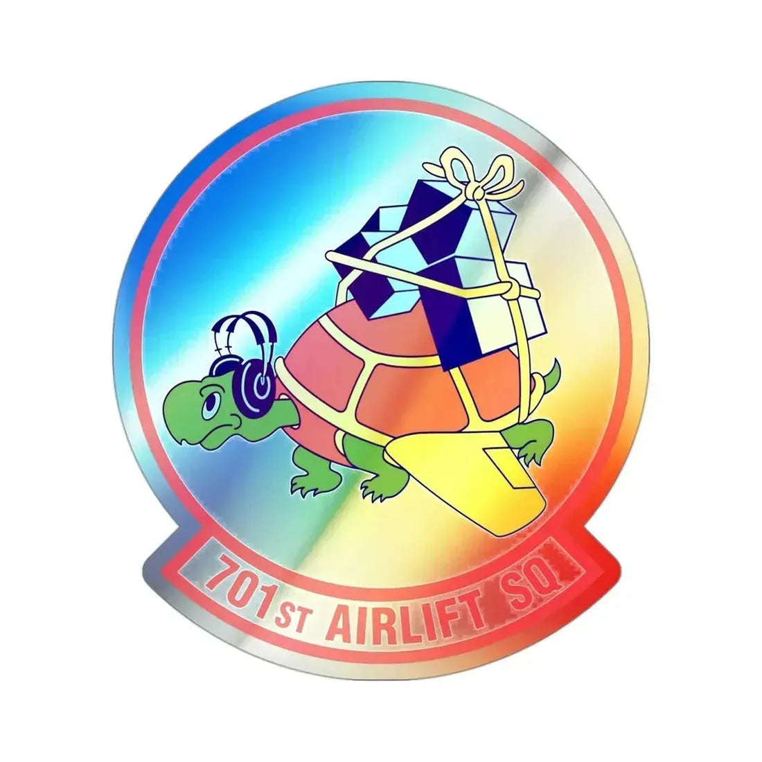701st Airlift Squadron (U.S. Air Force) Holographic STICKER Die-Cut Vinyl Decal 3 Inch Holographic - The Sticker Space