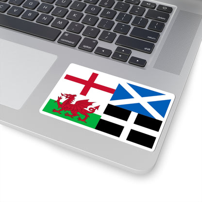 Flags of England Scotland Wales and Cornwall (England) STICKER Vinyl Kiss-Cut Decal