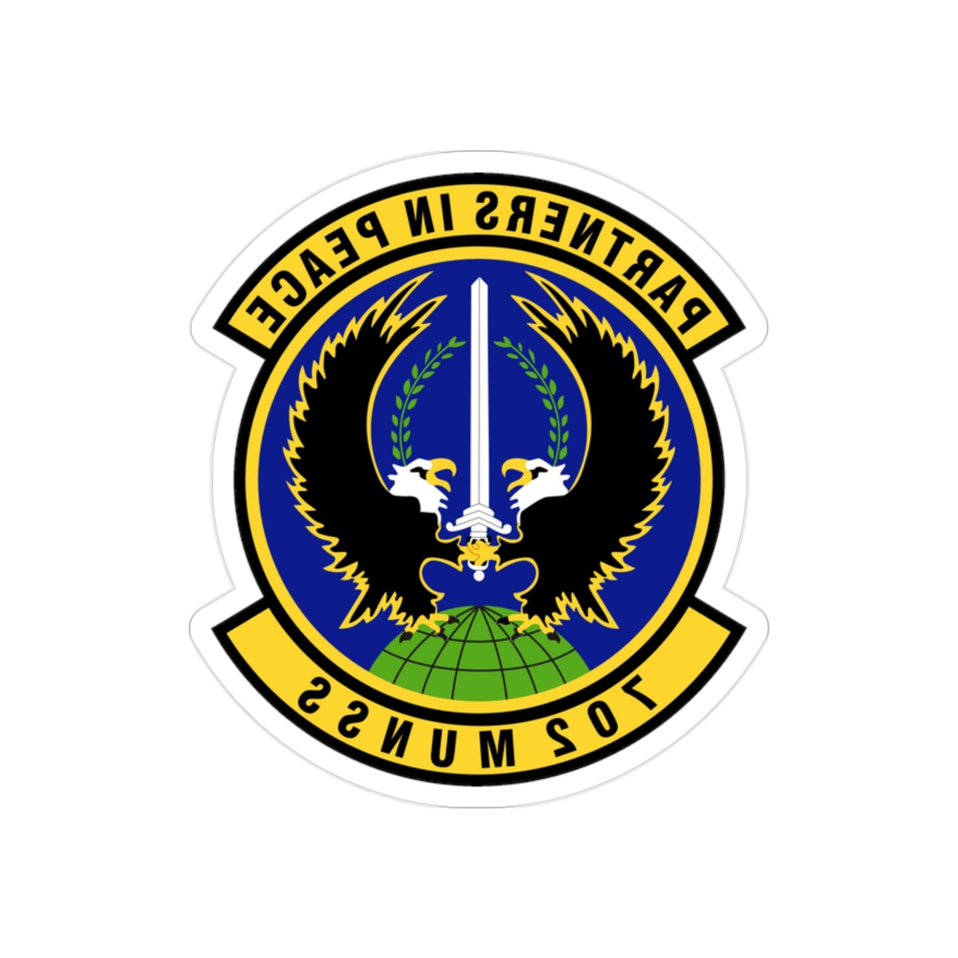 702d Munitions Support Squadron (U.S. Air Force) REVERSE PRINT Transparent STICKER-2" × 2"-The Sticker Space