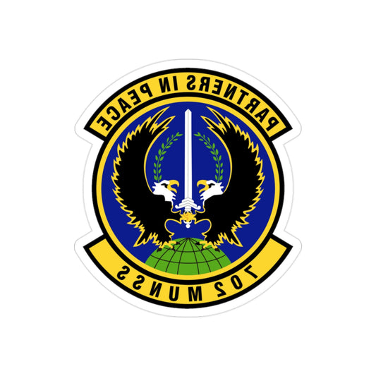 702d Munitions Support Squadron (U.S. Air Force) REVERSE PRINT Transparent STICKER-2" × 2"-The Sticker Space