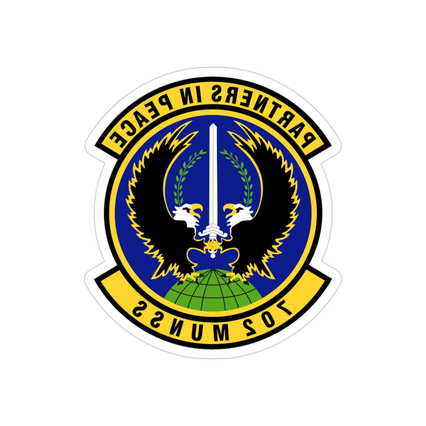 702d Munitions Support Squadron (U.S. Air Force) REVERSE PRINT Transparent STICKER-3" × 3"-The Sticker Space