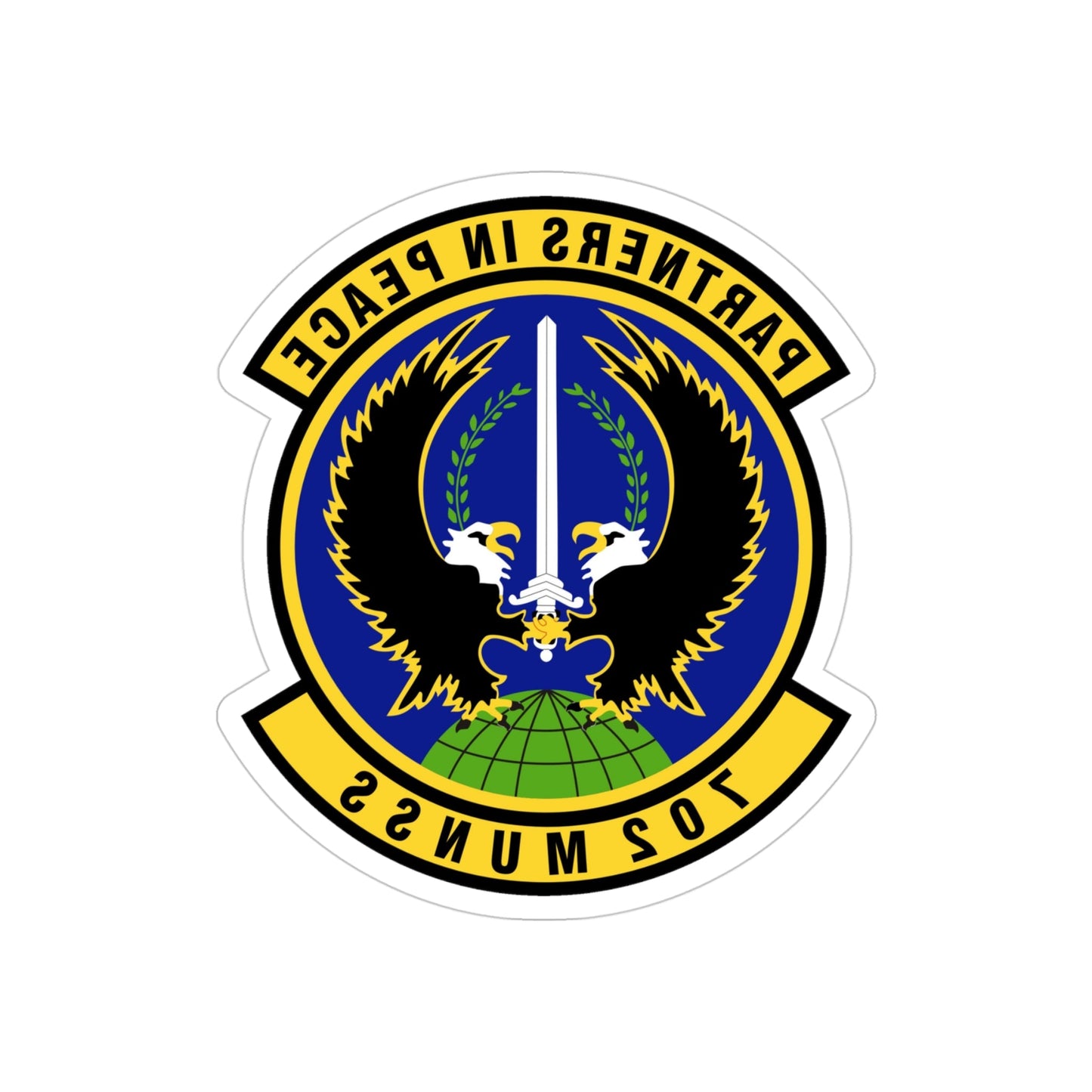 702d Munitions Support Squadron (U.S. Air Force) REVERSE PRINT Transparent STICKER-4" × 4"-The Sticker Space