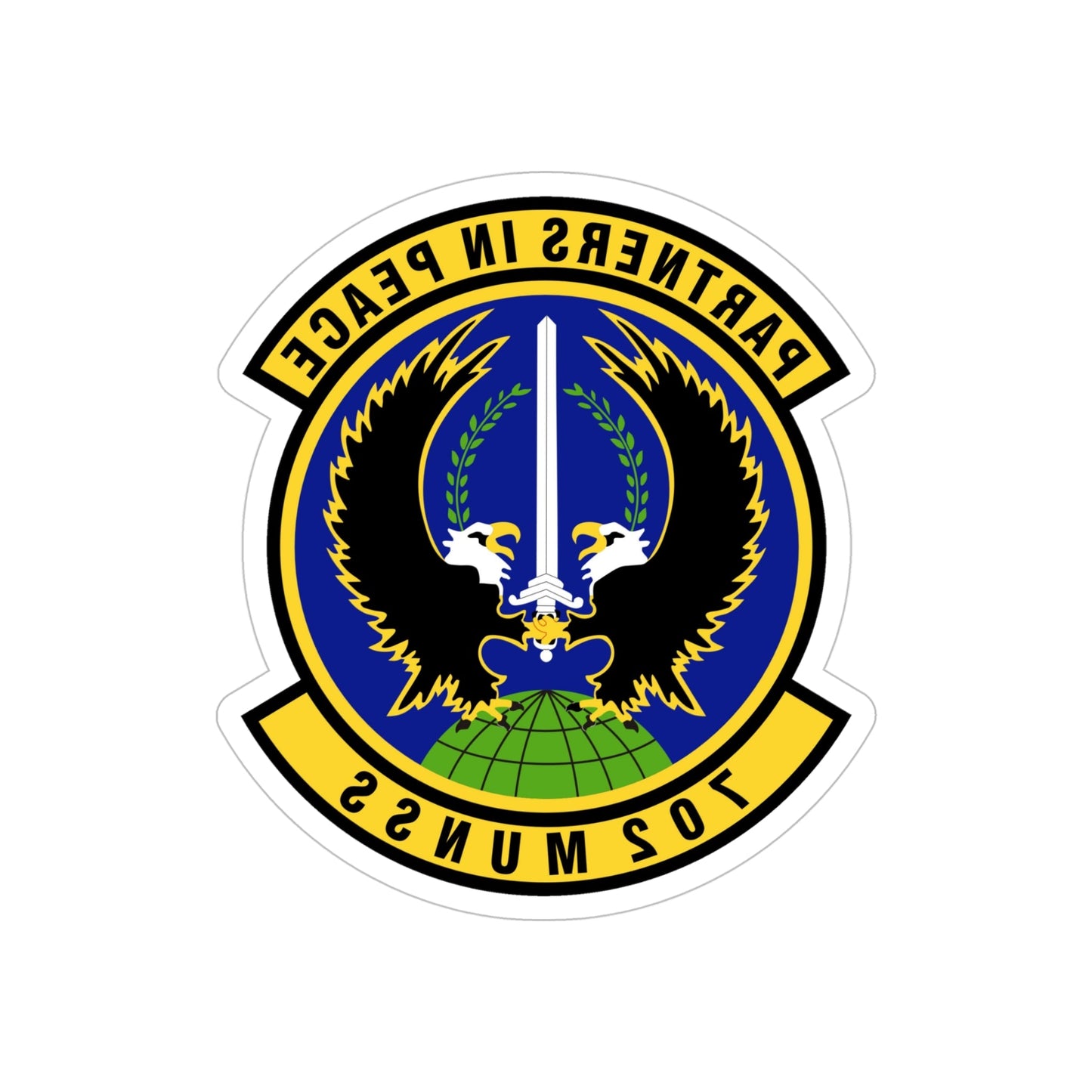 702d Munitions Support Squadron (U.S. Air Force) REVERSE PRINT Transparent STICKER-5" × 5"-The Sticker Space