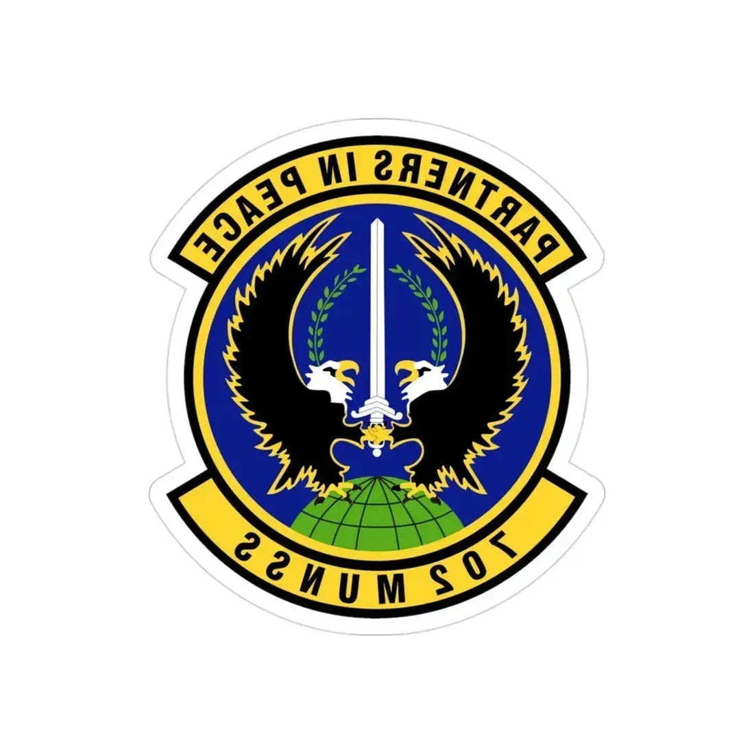 702d Munitions Support Squadron (U.S. Air Force) REVERSE PRINT Transparent Die-Cut STICKER 3 Inch Die-Cut Transparent - The Sticker Space
