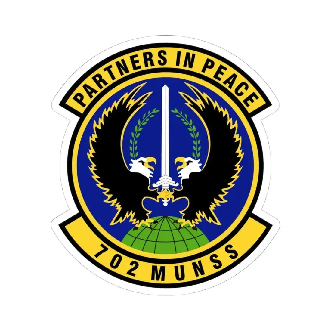 702d Munitions Support Squadron (U.S. Air Force) STICKER Vinyl Kiss-Cut Decal 4 Inch White - The Sticker Space