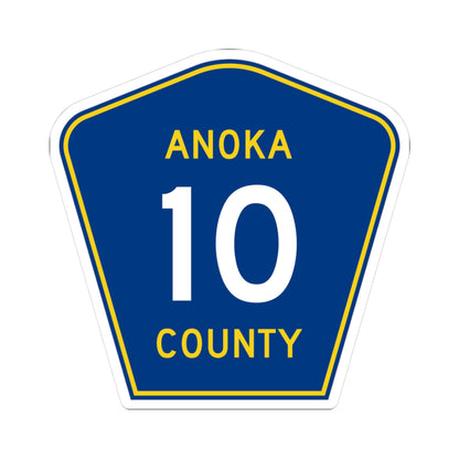 Anoka County 10 (Minnesota) (Road Sign) STICKER Vinyl Kiss-Cut Decal