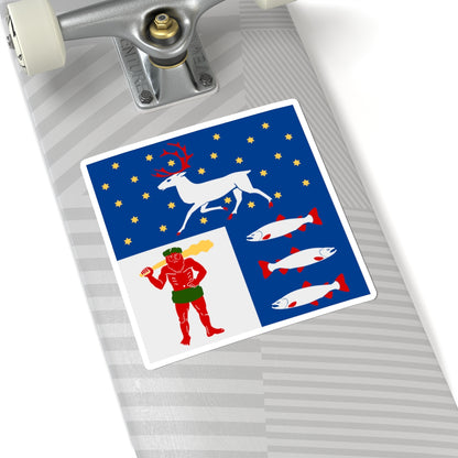 Vasterbottens lan vapenflagga (Sweden) STICKER Vinyl Kiss-Cut Decal