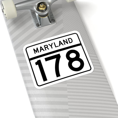 MD Route 178 (Maryland) (Road Sign) STICKER Vinyl Kiss-Cut Decal