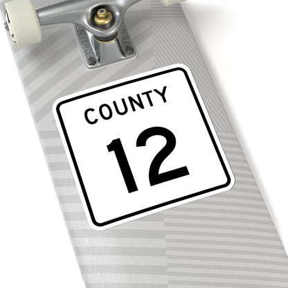 County 12 square (Minnesota) (Road Sign) STICKER Vinyl Kiss-Cut Decal