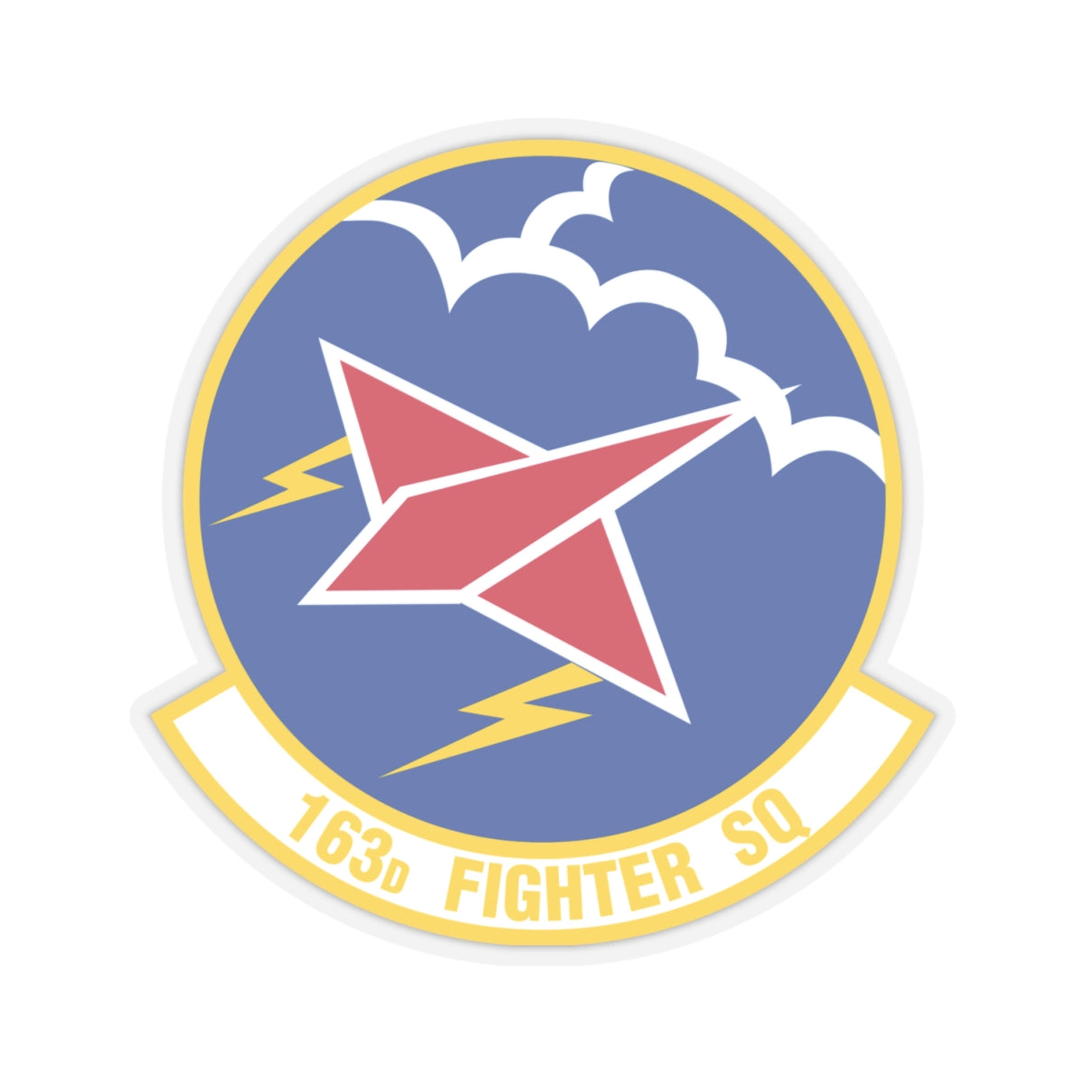 163 Fighter Squadron (U.S. Air Force) STICKER Vinyl Kiss-Cut Decal-4" × 4"-Transparent-The Sticker Space