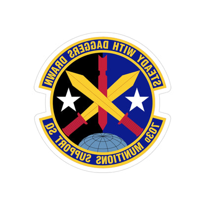 703d Munitions Support Squadron (U.S. Air Force) REVERSE PRINT Transparent STICKER-3" × 3"-The Sticker Space