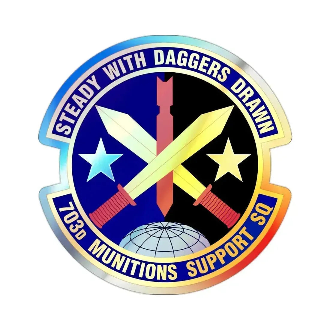 703d Munitions Support Squadron (U.S. Air Force) Holographic STICKER Die-Cut Vinyl Decal 2 Inch Holographic - The Sticker Space