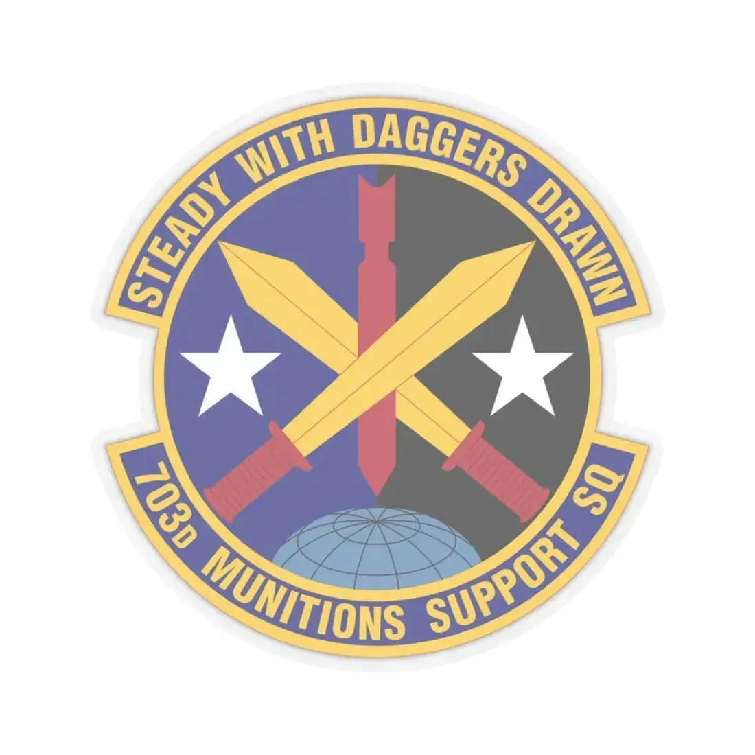 703d Munitions Support Squadron (U.S. Air Force) STICKER Vinyl Kiss-Cut Decal 3 Inch Transparent - The Sticker Space