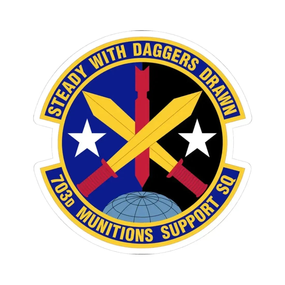703d Munitions Support Squadron (U.S. Air Force) STICKER Vinyl Kiss-Cut Decal 3 Inch White - The Sticker Space