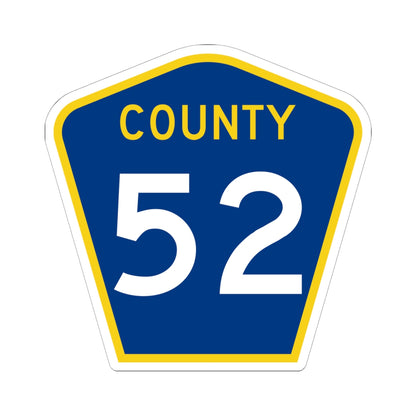 County 52 MN (Minnesota) (Road Sign) STICKER Vinyl Kiss-Cut Decal
