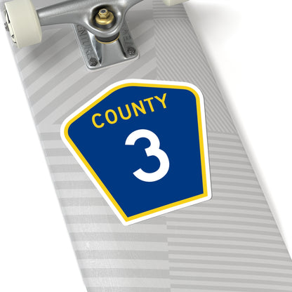 County 3 MN (Minnesota) (Road Sign) STICKER Vinyl Kiss-Cut Decal