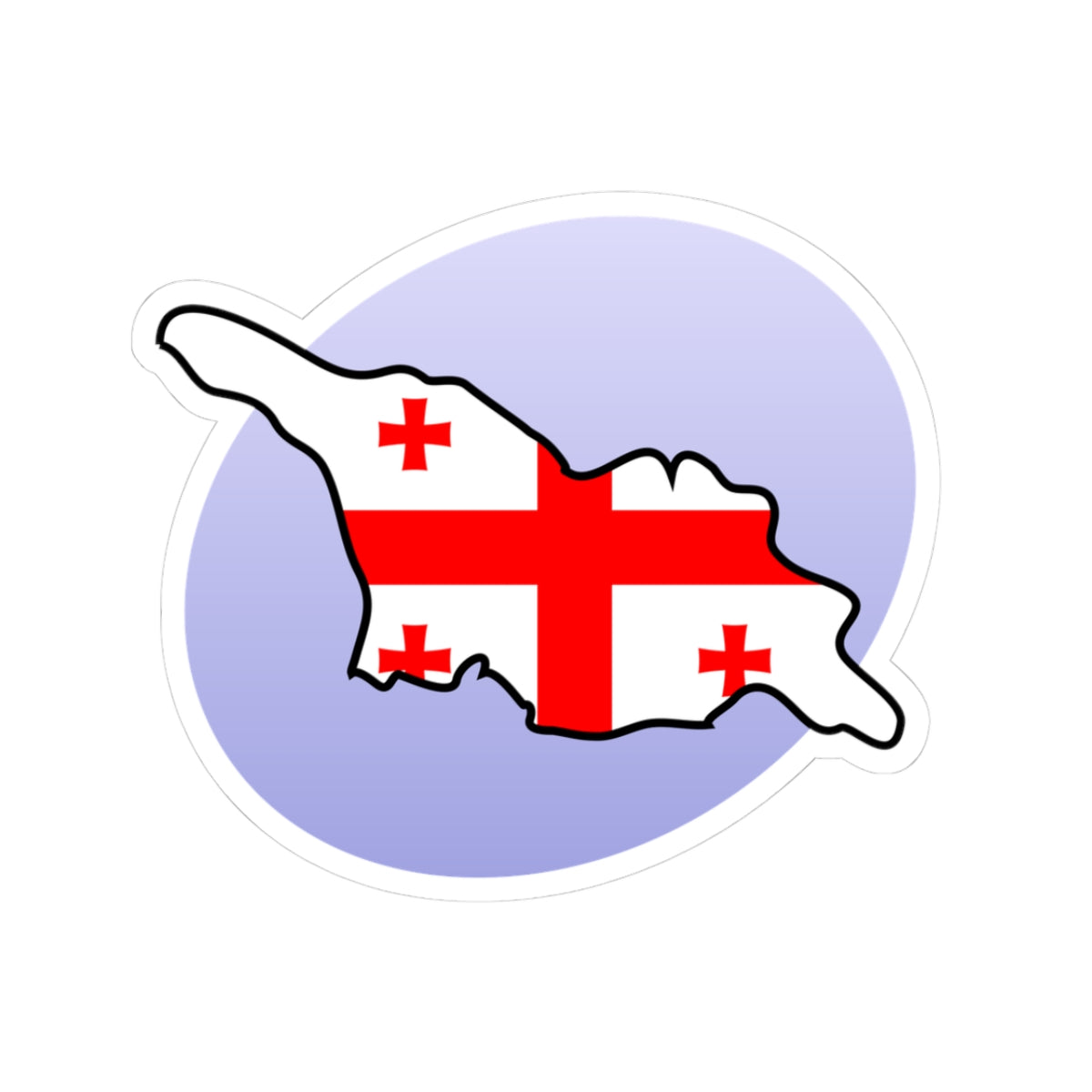 P Flag map of Georgia (Georgia) STICKER Vinyl Kiss-Cut Decal