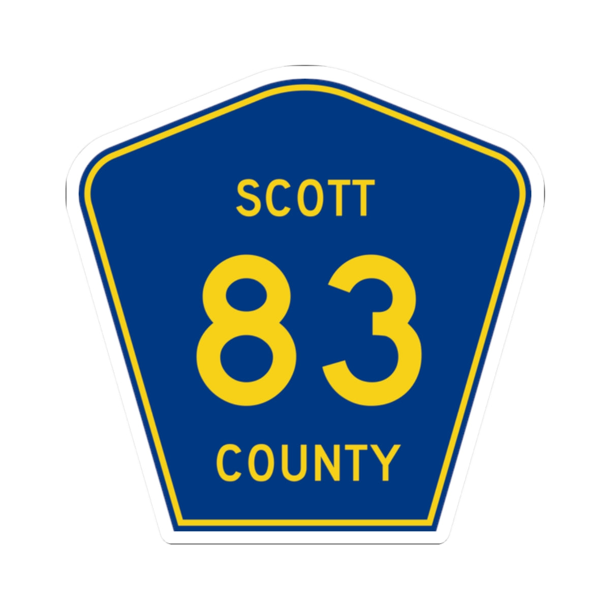 Scott County Route 83 MN (Minnesota) (Road Sign) STICKER Vinyl Kiss-Cut Decal