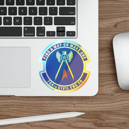 704th Civil Engineer Squadron (U.S. Air Force) Holographic STICKER Die-Cut Vinyl Decal-The Sticker Space