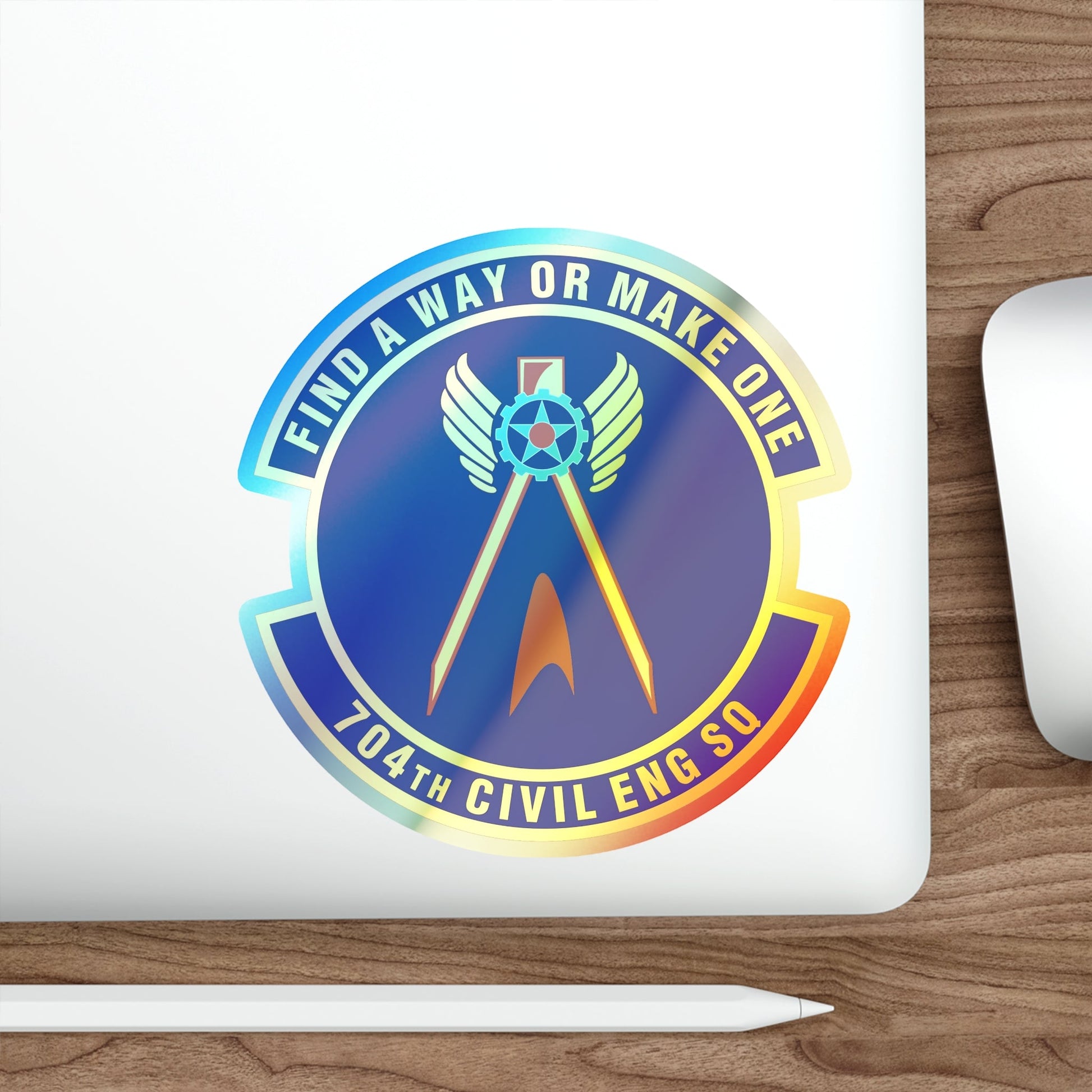 704th Civil Engineer Squadron (U.S. Air Force) Holographic STICKER Die-Cut Vinyl Decal-The Sticker Space