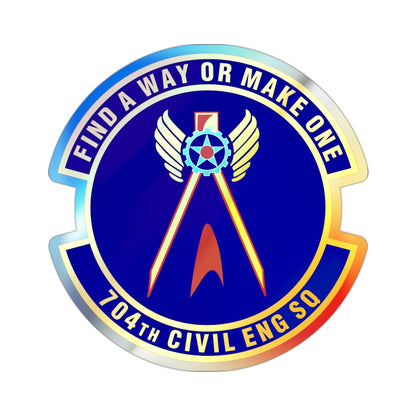 704th Civil Engineer Squadron (U.S. Air Force) Holographic STICKER Die-Cut Vinyl Decal-2 Inch-The Sticker Space