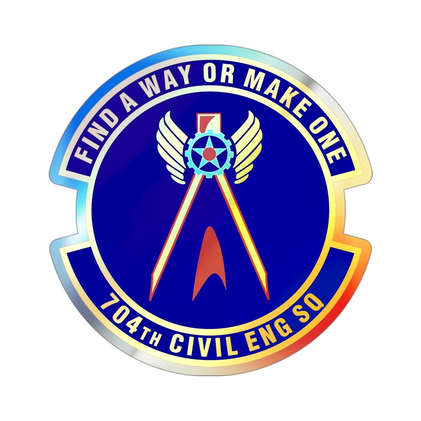 704th Civil Engineer Squadron (U.S. Air Force) Holographic STICKER Die-Cut Vinyl Decal-3 Inch-The Sticker Space