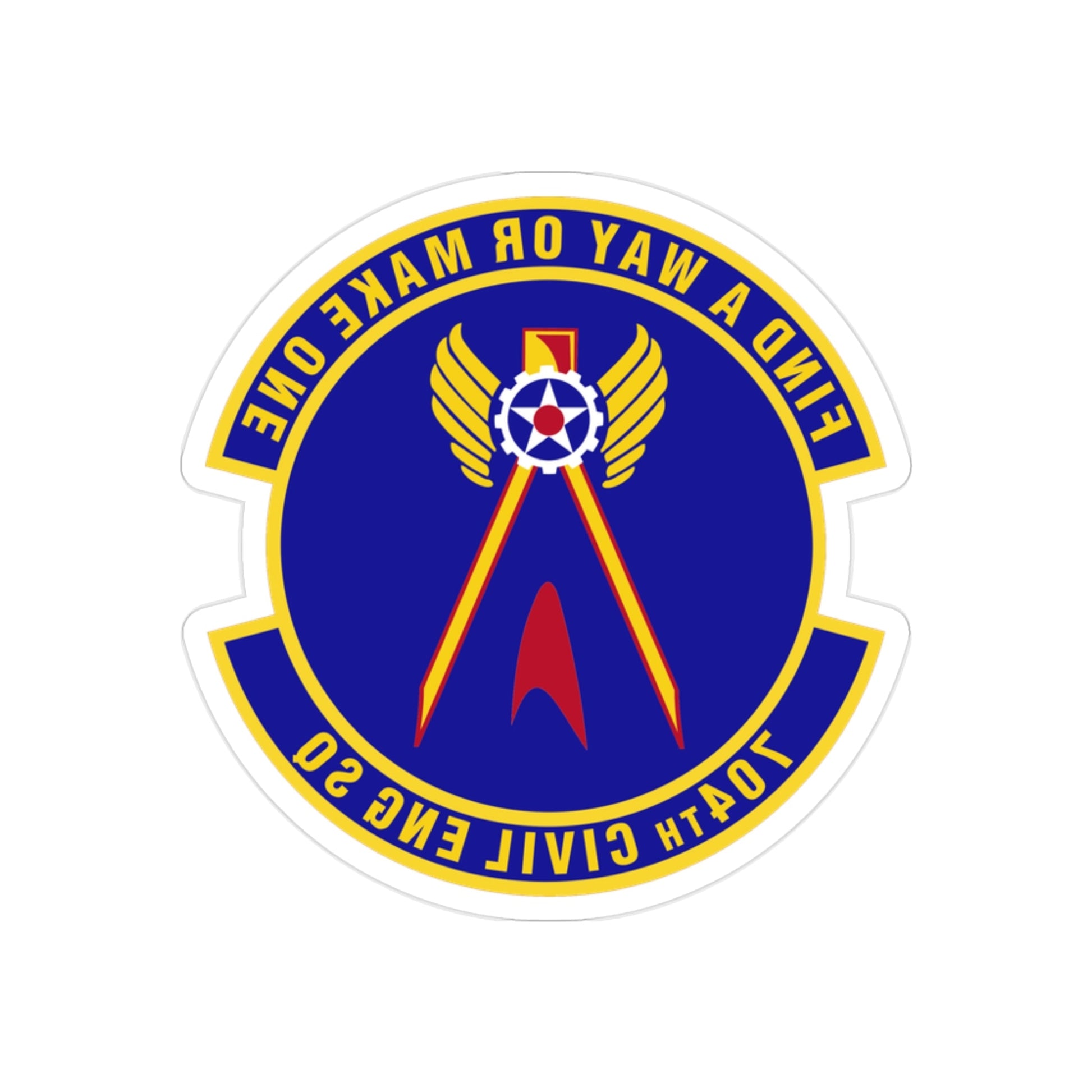 704th Civil Engineer Squadron (U.S. Air Force) REVERSE PRINT Transparent STICKER-2" × 2"-The Sticker Space