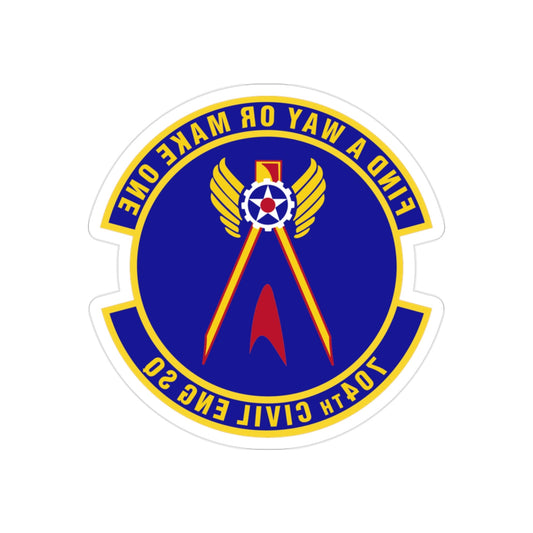 704th Civil Engineer Squadron (U.S. Air Force) REVERSE PRINT Transparent STICKER-2" × 2"-The Sticker Space