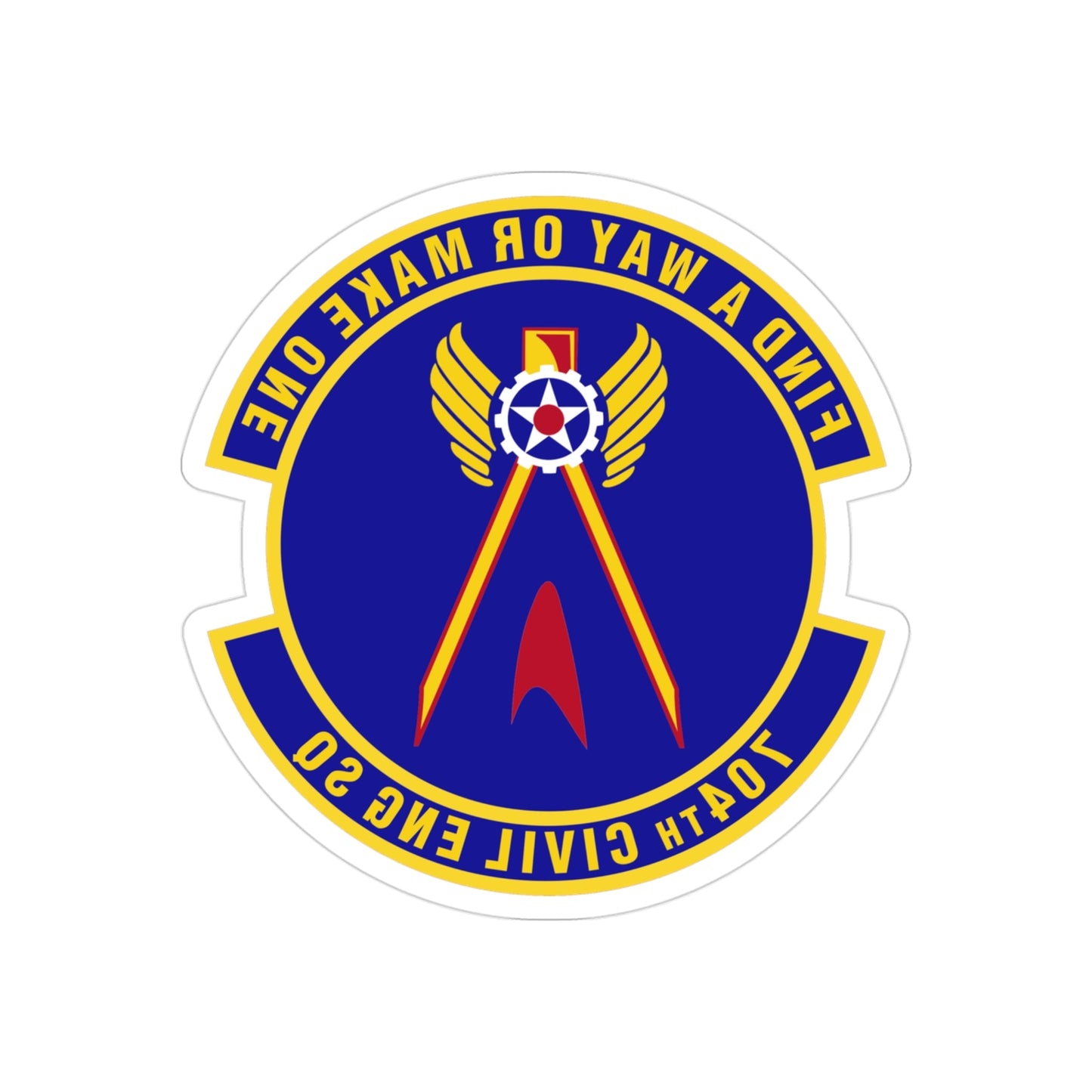 704th Civil Engineer Squadron (U.S. Air Force) REVERSE PRINT Transparent STICKER-3" × 3"-The Sticker Space