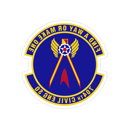 704th Civil Engineer Squadron (U.S. Air Force) REVERSE PRINT Transparent STICKER-3" × 3"-The Sticker Space