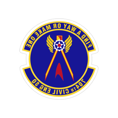 704th Civil Engineer Squadron (U.S. Air Force) REVERSE PRINT Transparent STICKER-4" × 4"-The Sticker Space