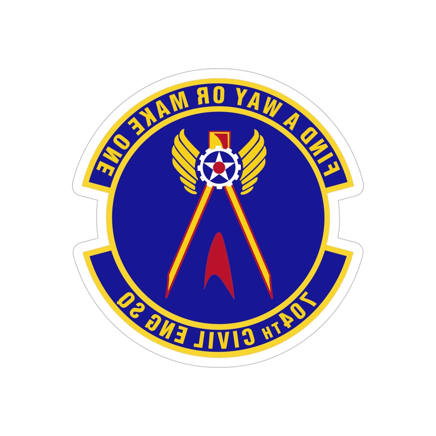 704th Civil Engineer Squadron (U.S. Air Force) REVERSE PRINT Transparent STICKER-5" × 5"-The Sticker Space