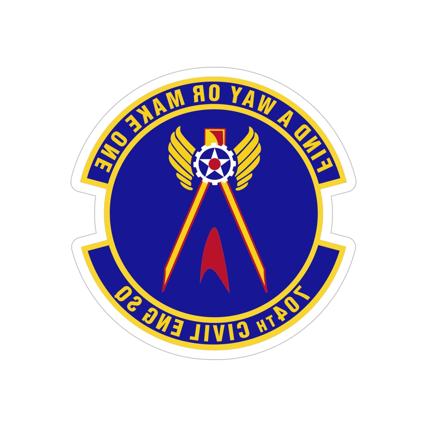 704th Civil Engineer Squadron (U.S. Air Force) REVERSE PRINT Transparent STICKER-6" × 6"-The Sticker Space