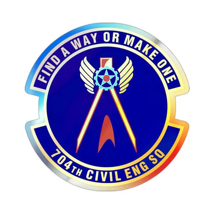 704th Civil Engineer Squadron (U.S. Air Force) Holographic STICKER Die-Cut Vinyl Decal 2 Inch Holographic - The Sticker Space