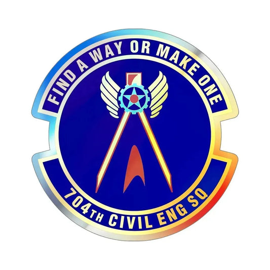 704th Civil Engineer Squadron (U.S. Air Force) Holographic STICKER Die-Cut Vinyl Decal 6 Inch Holographic - The Sticker Space