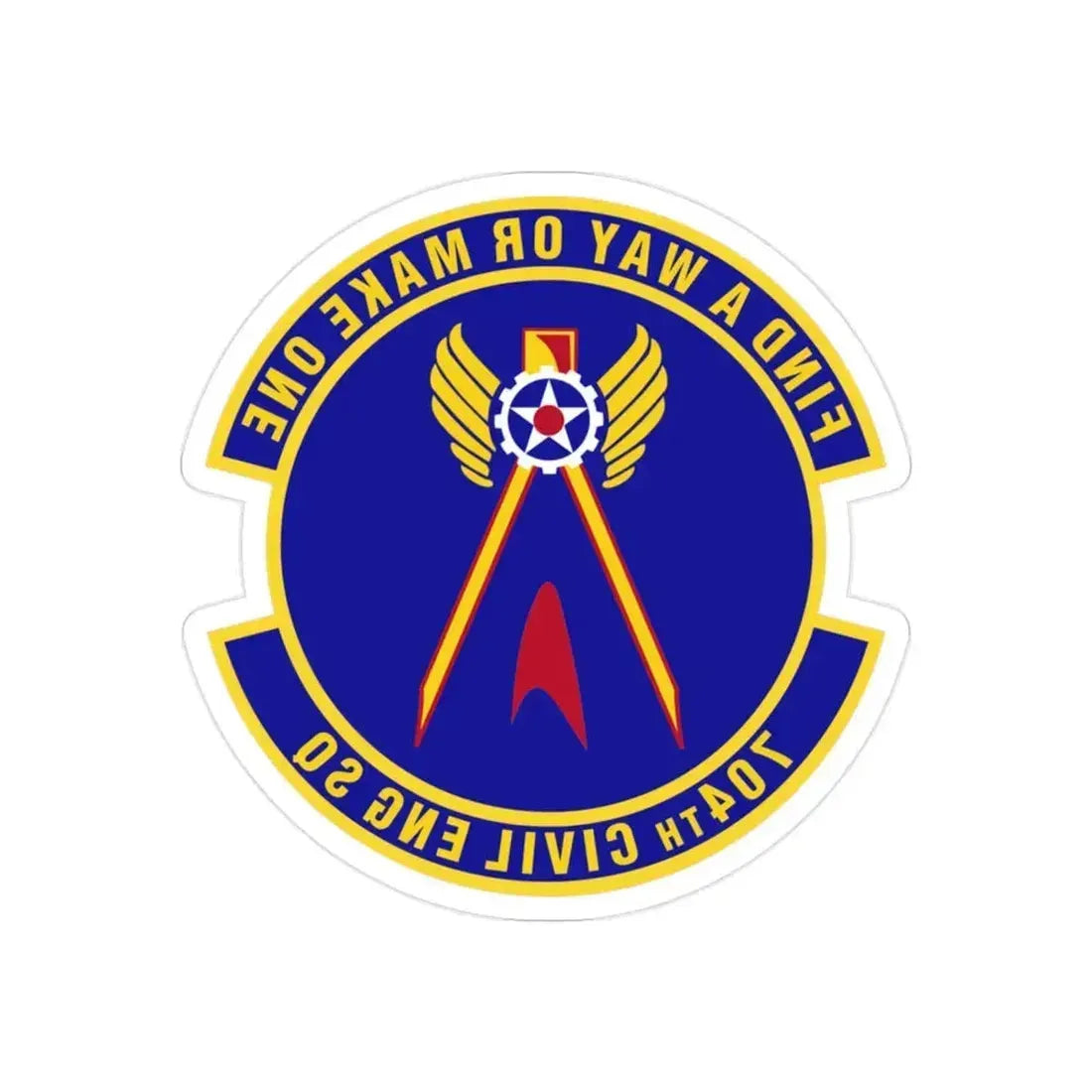 704th Civil Engineer Squadron (U.S. Air Force) REVERSE PRINT Transparent Die-Cut STICKER 2 Inch Die-Cut Transparent - The Sticker Space