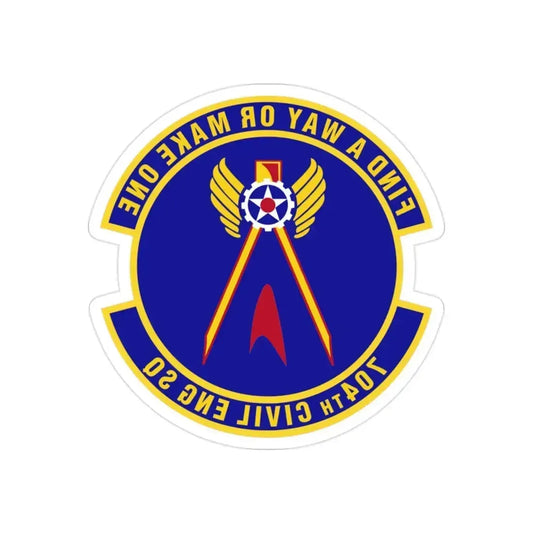 704th Civil Engineer Squadron (U.S. Air Force) REVERSE PRINT Transparent Die-Cut STICKER 2 Inch Die-Cut Transparent - The Sticker Space