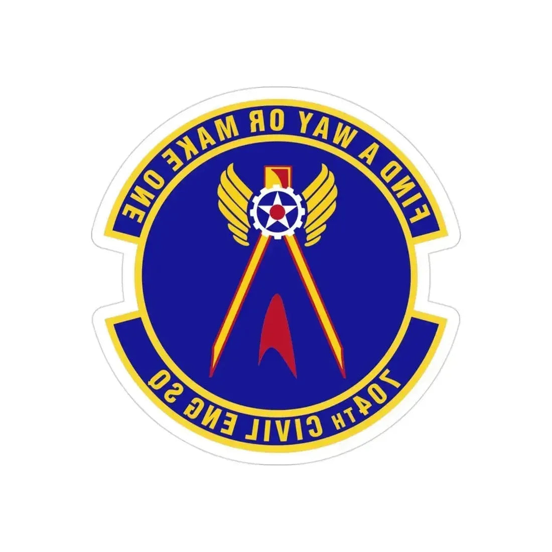 704th Civil Engineer Squadron (U.S. Air Force) REVERSE PRINT Transparent Die-Cut STICKER 3 Inch Die-Cut Transparent - The Sticker Space