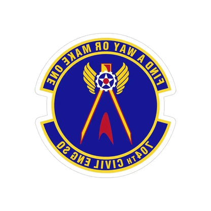 704th Civil Engineer Squadron (U.S. Air Force) REVERSE PRINT Transparent Die-Cut STICKER 3 Inch Die-Cut Transparent - The Sticker Space