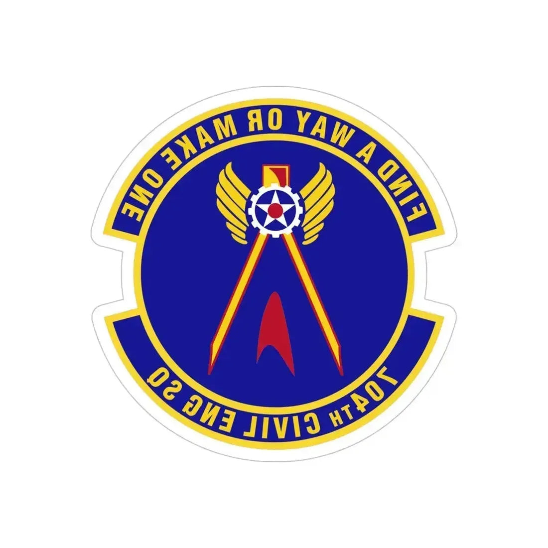704th Civil Engineer Squadron (U.S. Air Force) REVERSE PRINT Transparent Die-Cut STICKER 5 Inch Die-Cut Transparent - The Sticker Space