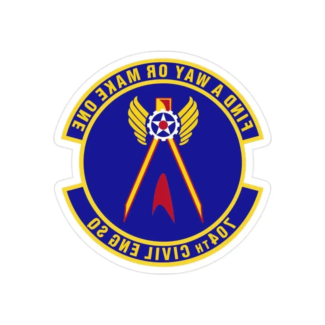 704th Civil Engineer Squadron (U.S. Air Force) REVERSE PRINT Transparent Die-Cut STICKER - The Sticker Space